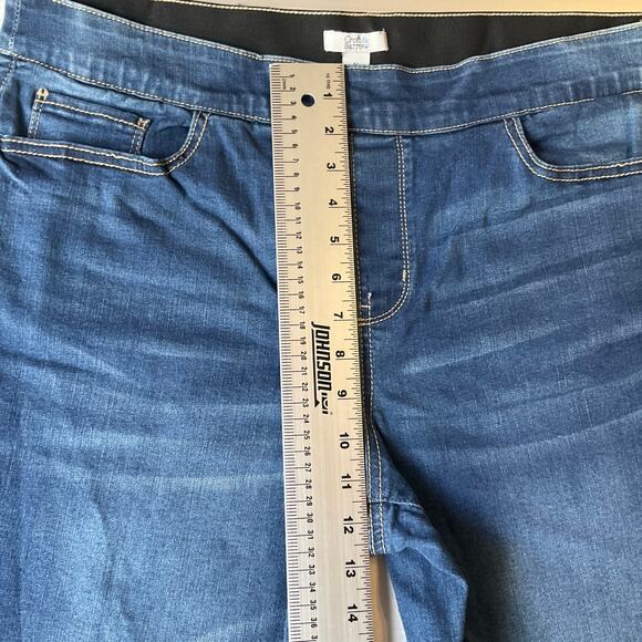 Croft & Barrow Women Denim Skinny Jeggings size 16 Blue Mid Rise Stretch Pull On - Picture 6 of 11